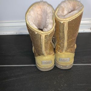 Gold glitter ugg boots
